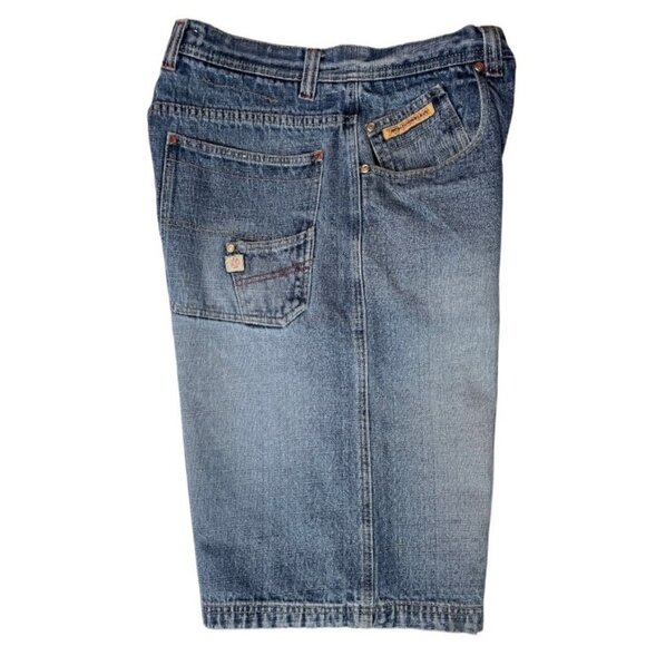 BROOKLYN EXPRESS 70 Denim Men's‎ Distressed Carpenter Shorts 36 Waist Pockets - Picture 4 of 12